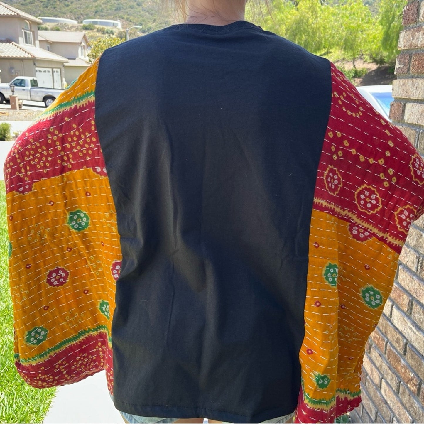 Shania Twain Upcycled Kantha Tunic Top Shirt OS Handmade