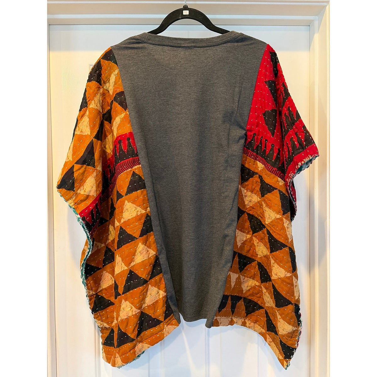 Christmas Bake Stuff Upcycled Kantha Tunic Top Shirt OS Boho
